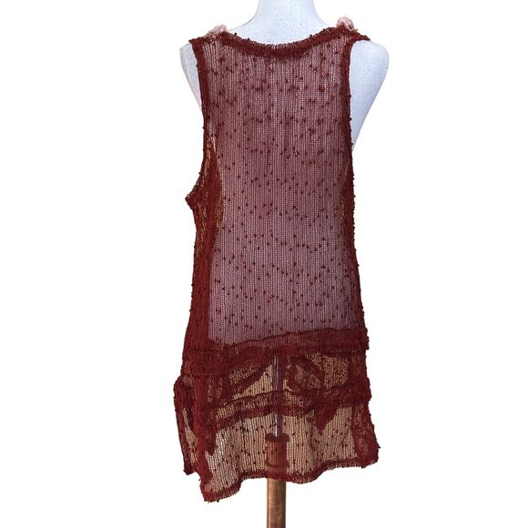 Pretty Angel mesh tunic, rust/pink, statement, whimsical, shabby chic, bohemian - Picture 3 of 6